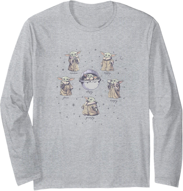 Star Wars: The Mandalorian Grogu Many Emotions Circular Langarmshirt