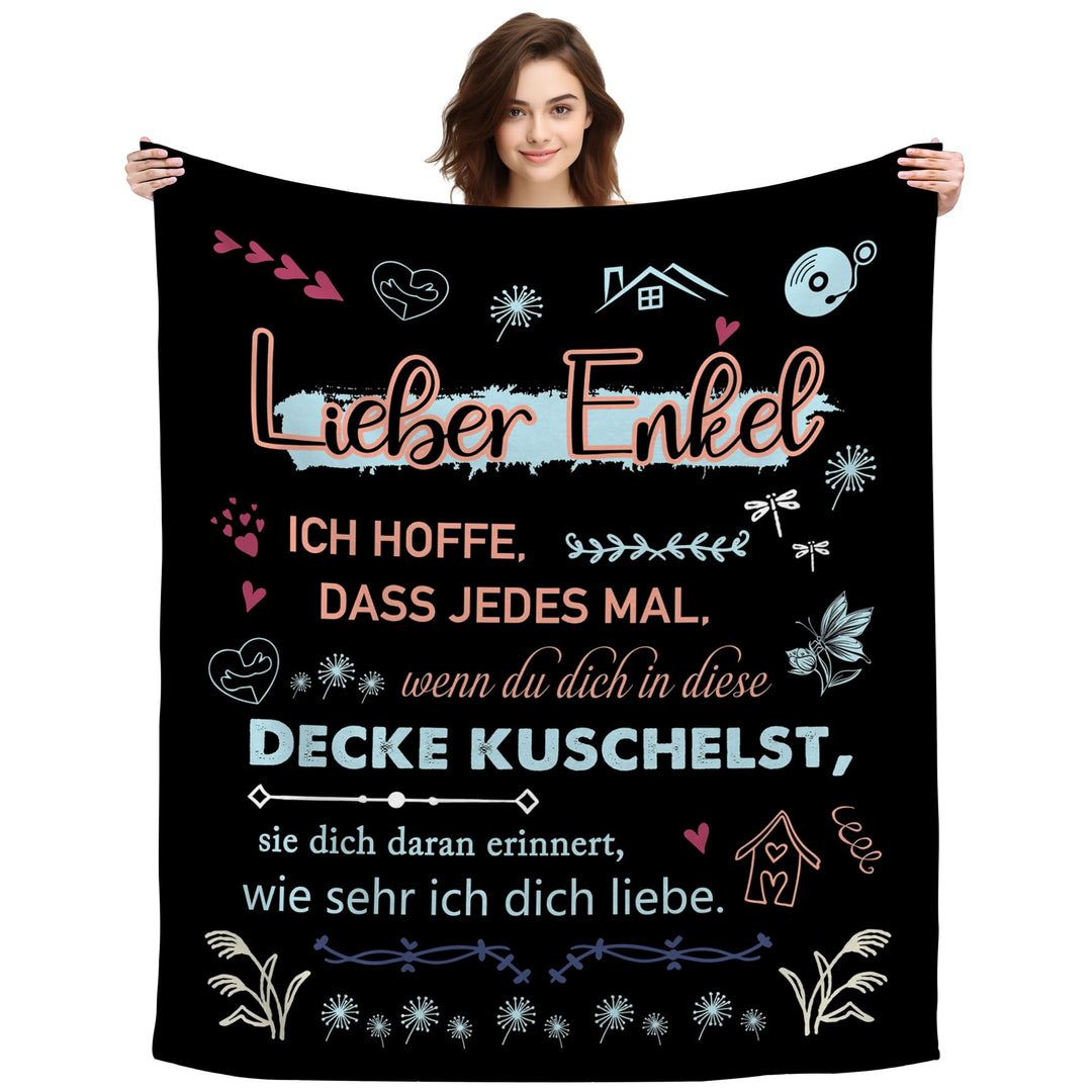 Original Geschenk Lieber Enkel Ich Hoffe Dass Jedes Mal Wenn Du Dich In Diese Decke Kuschelst Sie Di