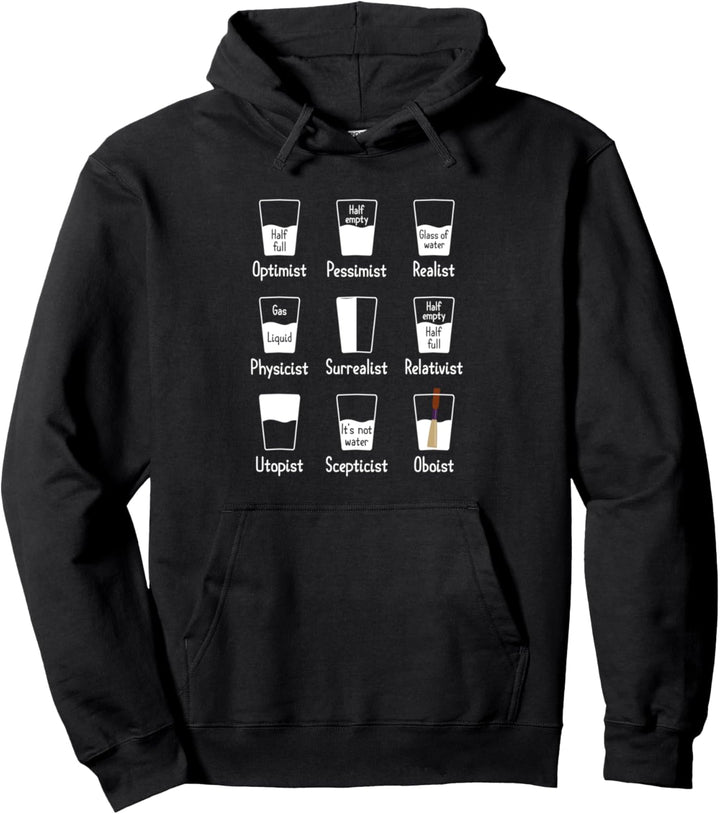Oboist Optimist Pessimist Rohrblatt Musiker Geschenkidee Pullover Hoodie