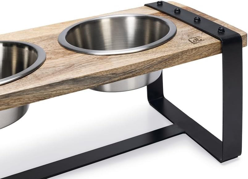 Beeztees K&Bz Hundegeschirr, Holz, Karint, 48 x 22 x 18 cm, 2 x 650 ml, Braun, 2000 g, 48 x 22 x 18