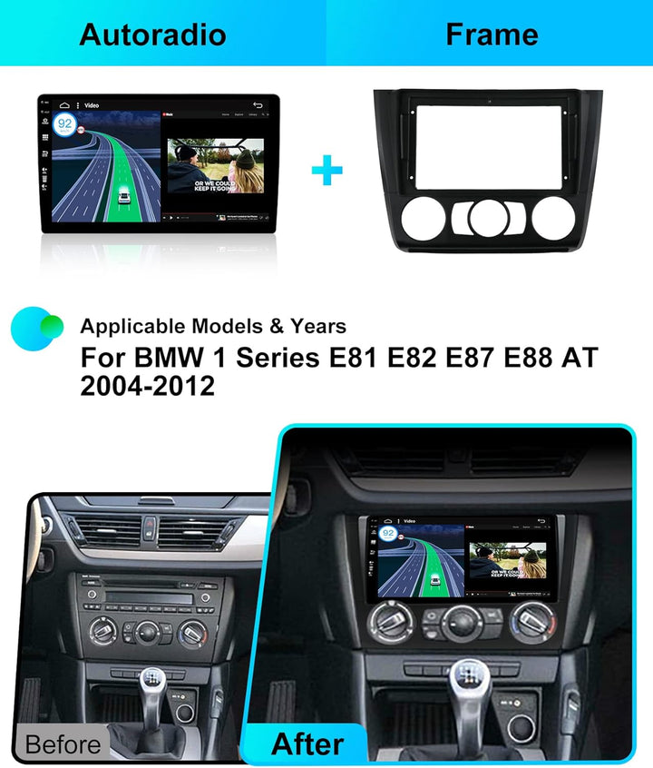 JOYX - 6G+128G - Android 15 IPS Autoradio Passt für BMW 1 Series E81/E82/E87/E88 (2004-2012) - Kabel