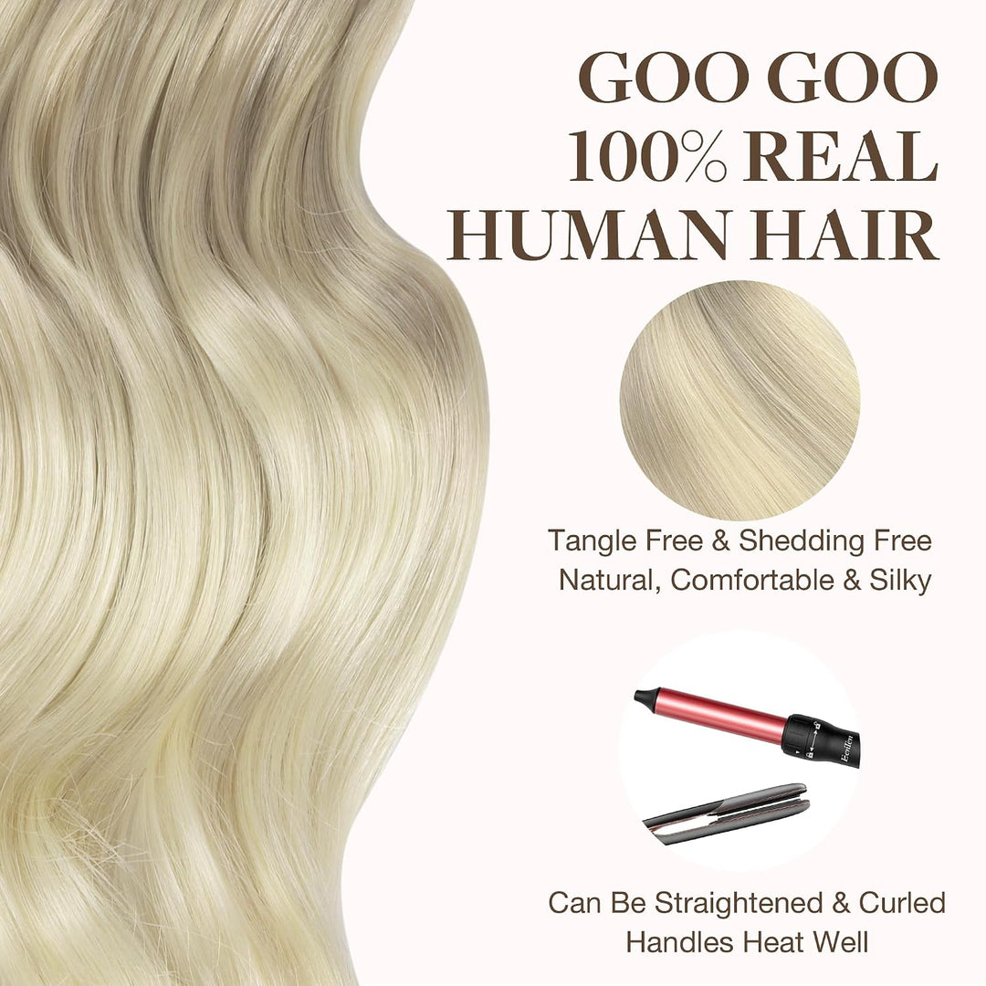 GOO GOO Tape in Extensions Echthaar, Tape Extensions Echthaar, 35cm 25g 10pcs, Extensions Echthaar,