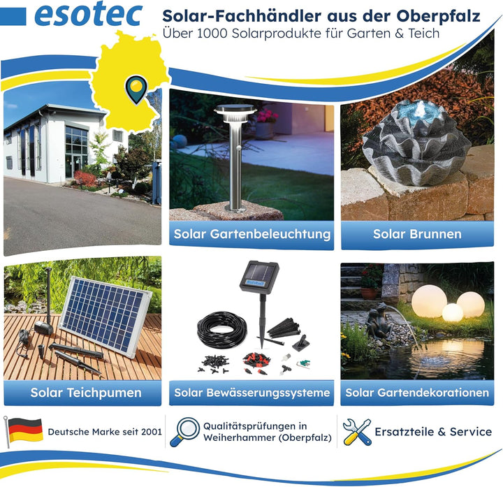esotec Solar Gartenleuchte Standleuchte Amalia 44 mit Bewegungssensor, Edelstahl Glanz, 3 Betriebsmo
