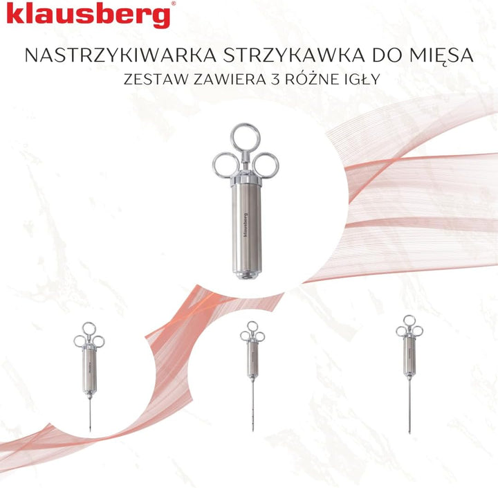 Bratenspritze Stahlspritze Fleisch Marinieren Pökeln Spritze 60ml KLAUSBERG KB-7842