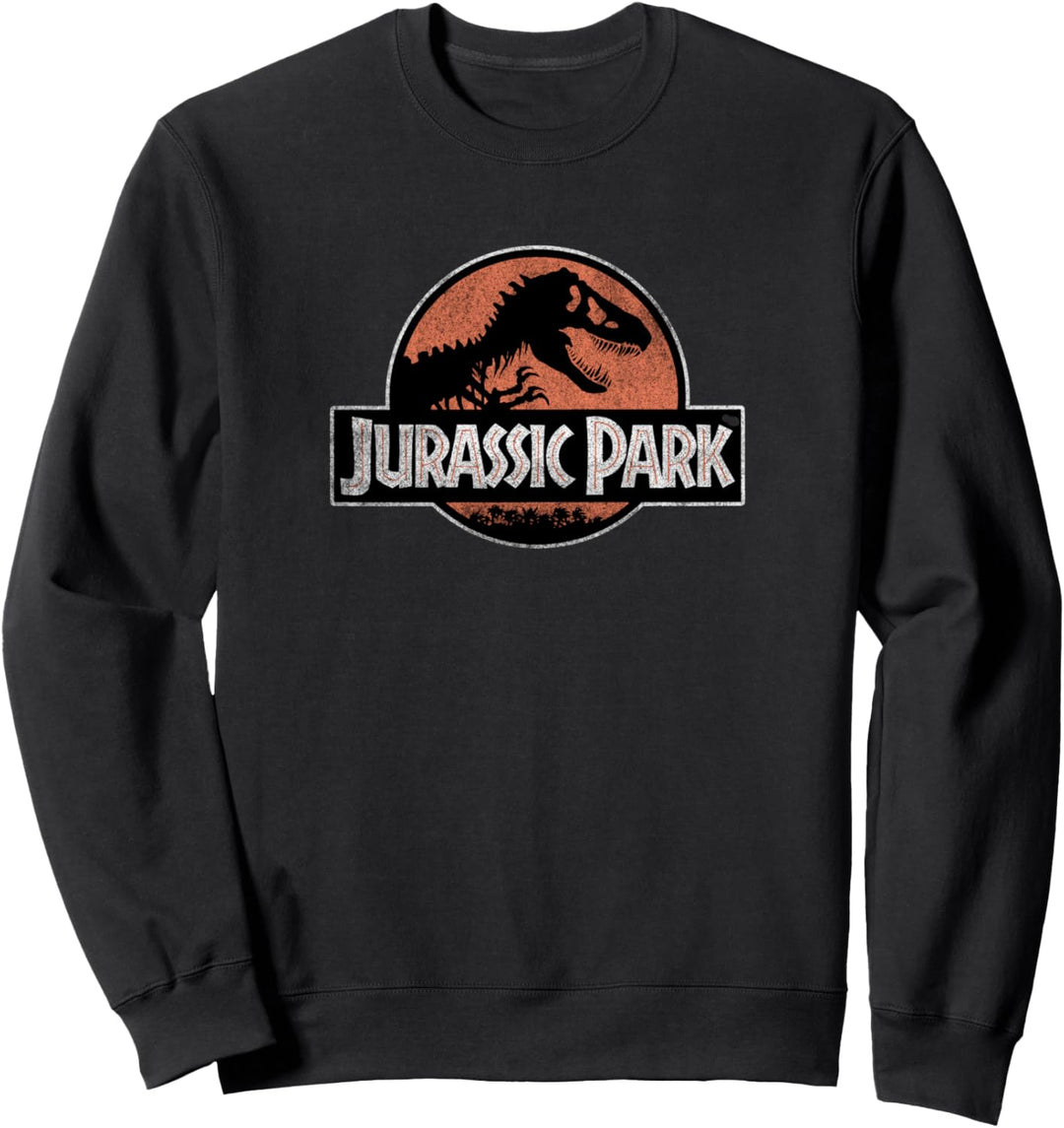 Jurassic Park Classic Retro Red &amp; Black Speckled Logo Sweatshirt