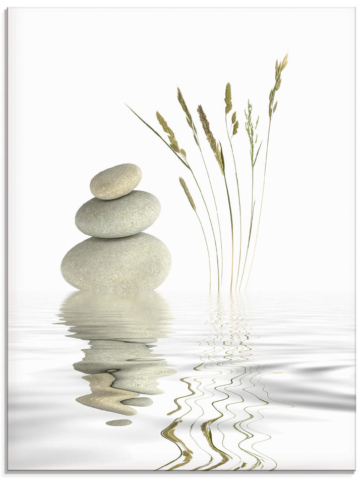 ARTland Glasbilder Wandbild Glas Bild einteilig 60x80 cm Hochformat Asien Wellness Entspannung Spa Z