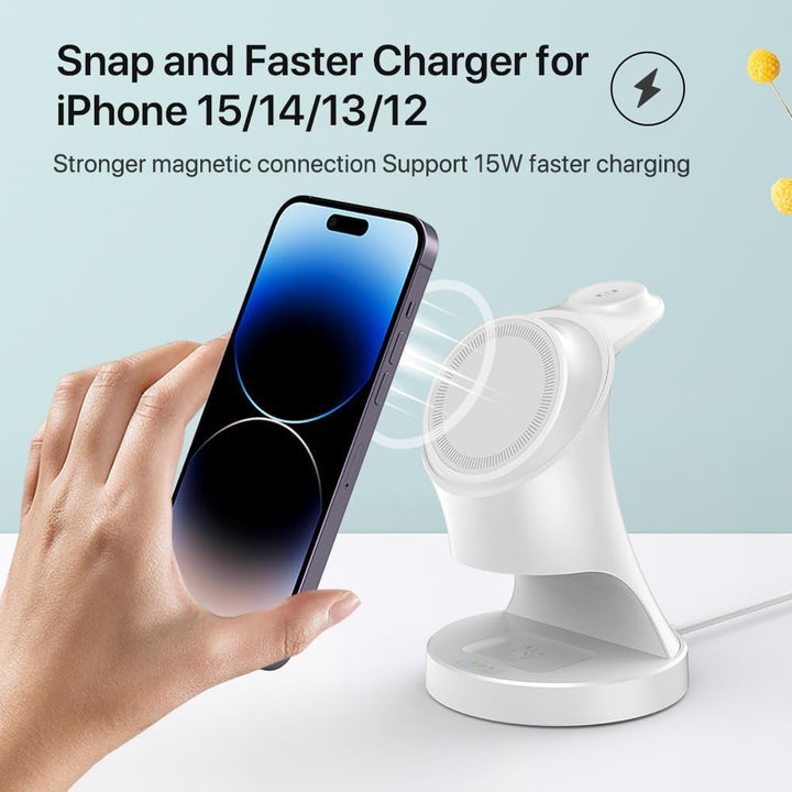 Ladestation für Apple Watch und iPhone, 3 in 1 Wireless Charger Induktive Ladestation/Kabelloses Lad