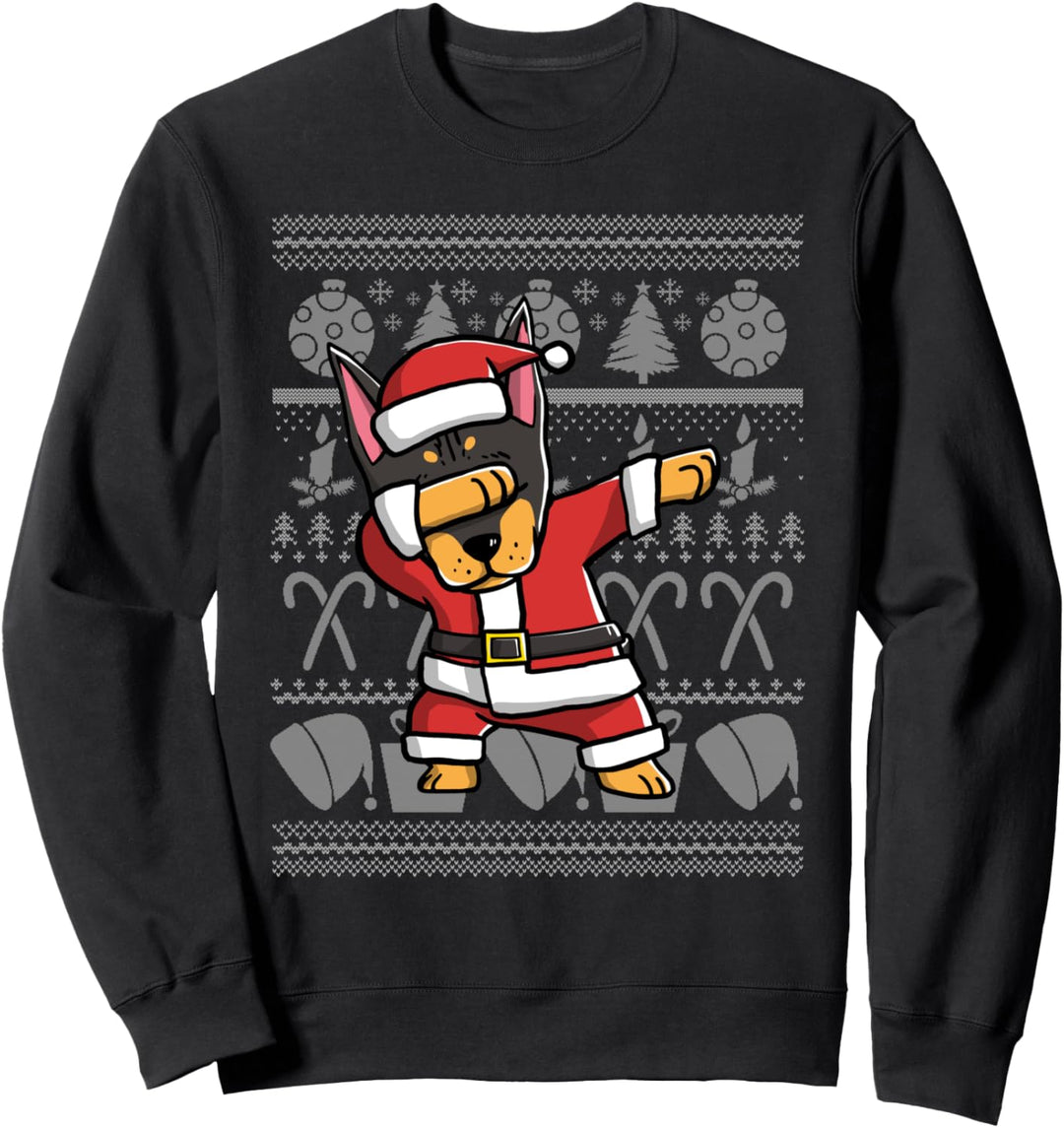 Dabbing Dobermann Dab Dance Weihnachten Hund Sweatshirt