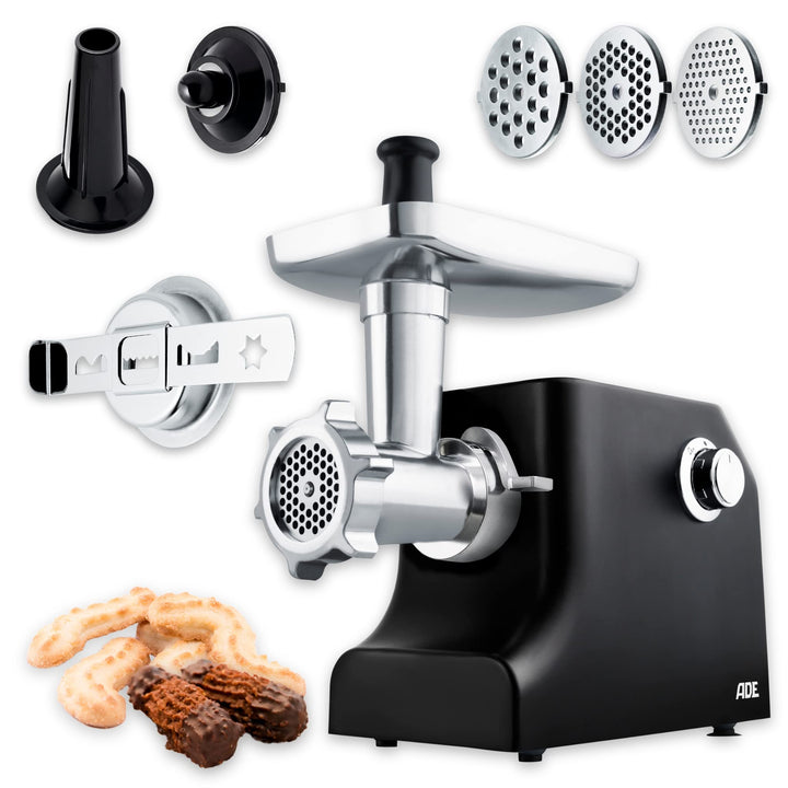 ADE elektrischer Fleischwolf KA1801, 2in1 Maschine Spritzgebäck Presse (elektrisch mit 2000 Watt Lei