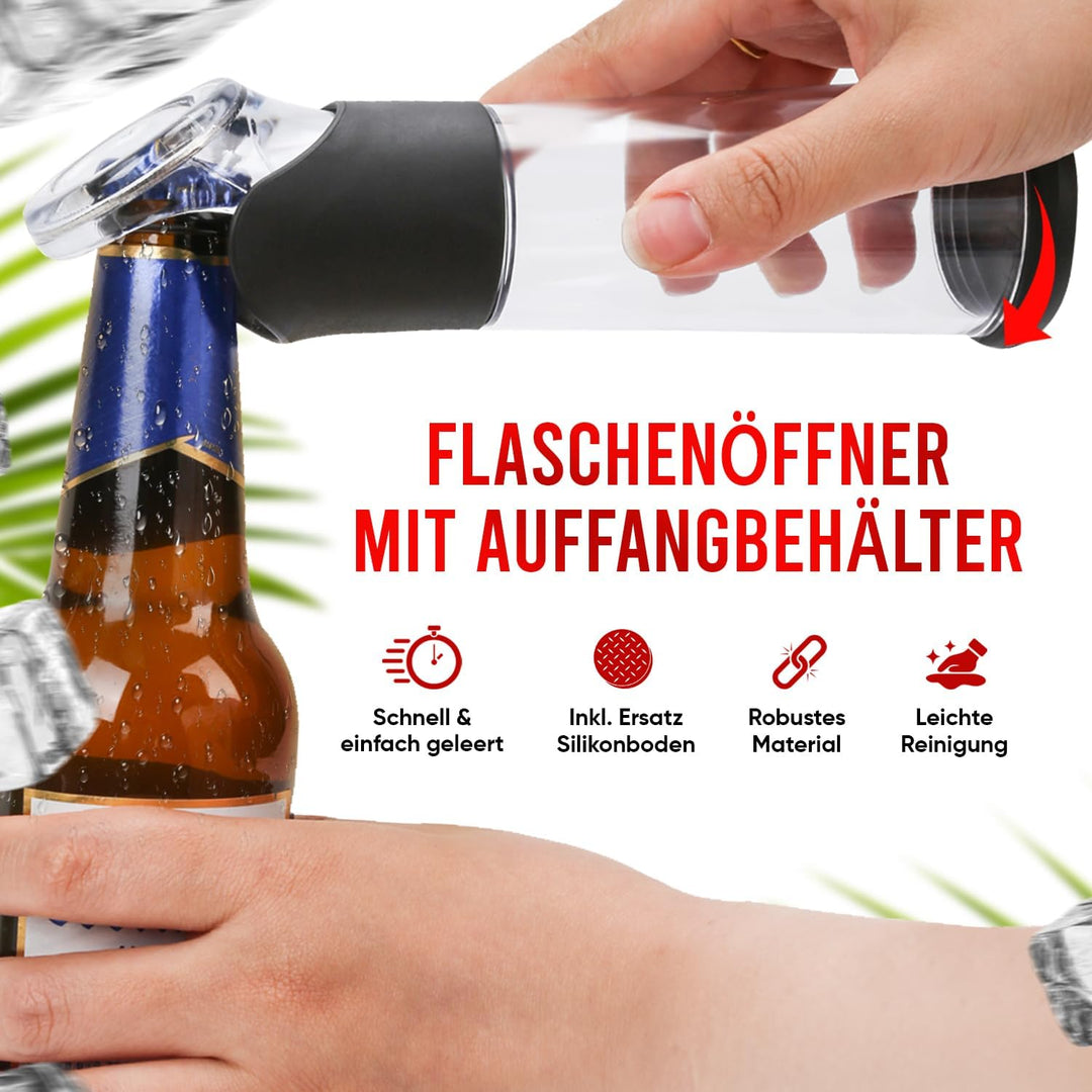 wortek Geschenkset Männer Geschenke Geburtstag - Männerhandtasche Bier Flaschenöffner mit Auffangbeh