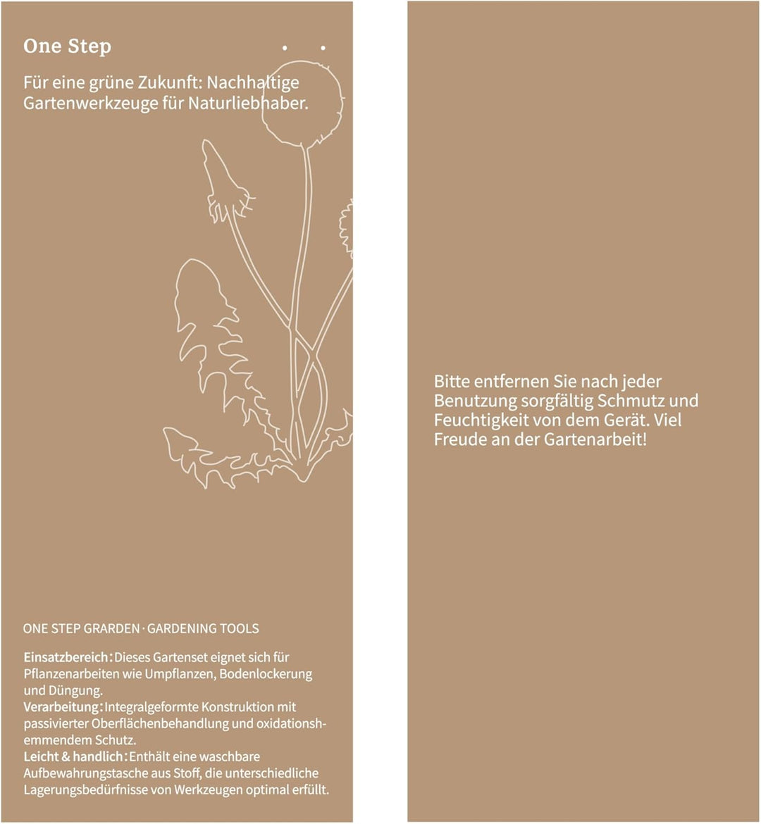 Gartenwerkzeug Set Aluminium, 4-teilig – rostfrei, robust & leichtes Gartengeräte Set & Pflanzwerkze