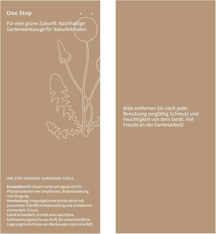 Gartenwerkzeug Set Aluminium, 4-teilig – rostfrei, robust & leichtes Gartengeräte Set & Pflanzwerkze