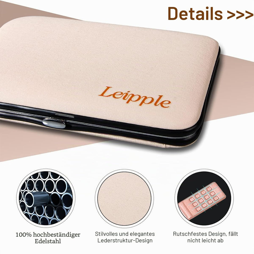 Leipple Maniküre Set Professionelles Nagelknipser Kit Pediküre Kit -18 stücke Pflegeset aus Edelstah