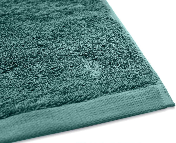 herzbach home Premium Duschtuch 2er-Set 70 x 140 cm (Ozeangrün) – Grosse, weiche &amp; saugstarke Dusch-