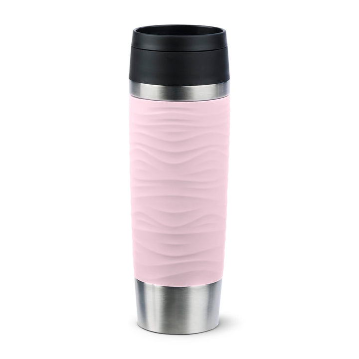 Emsa N20227 Travel Mug Wave Isolierbecher 0,5 Liter | neuer Komfort-Schraubverschluss | Edelstahl |