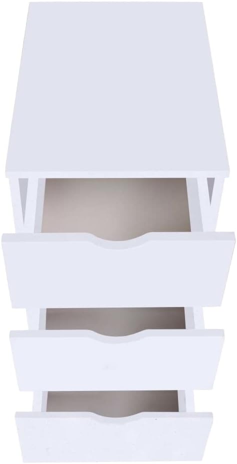 vidaXL Schubladenelement Rollen 33x45x60cm Weiss Rollcontainer Büroschrank, Weiss