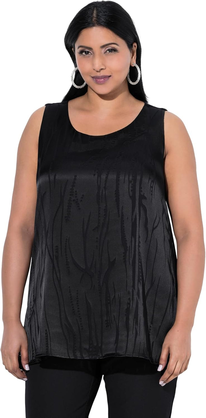 Ulla Popken Damen 7/8-Hose, schmales Bein, Elastikbund 42 Schwarz, 42 Schwarz