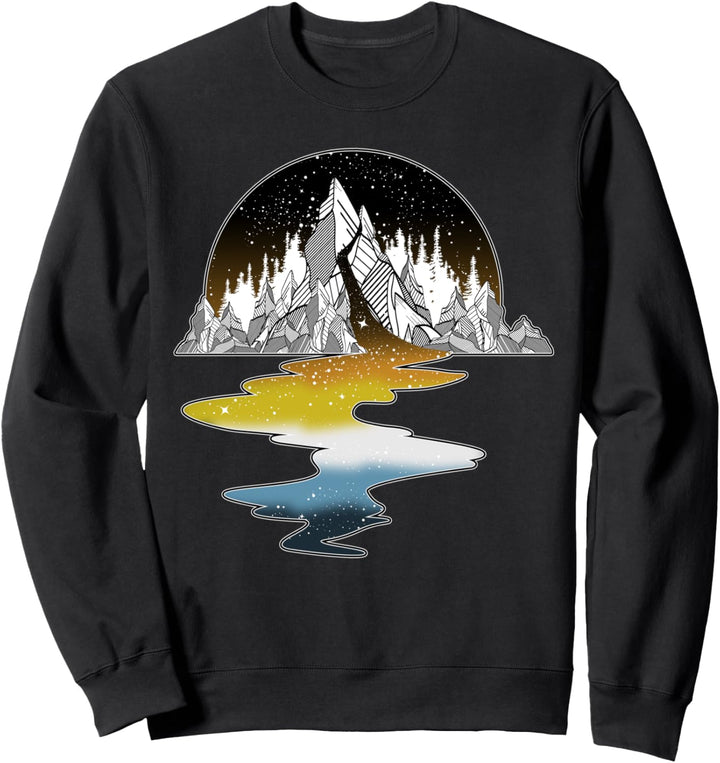 Aroace Sunset Pride Flagge Mountain LGBT Gay Asexual Aromantic Sweatshirt