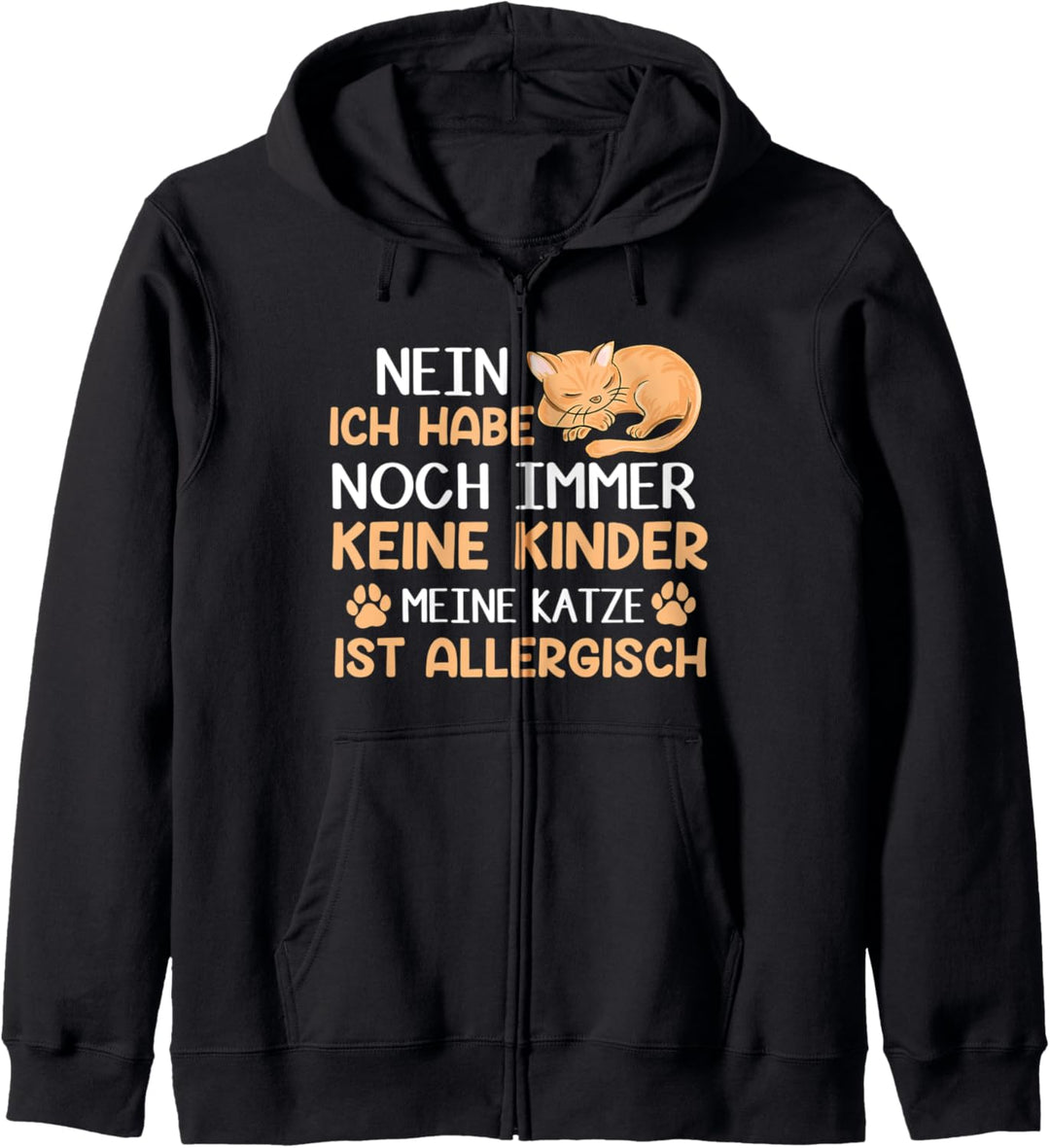 lustiges Katzen T-Shirt meine Katze ist allergisch Spruch Kapuzenjacke