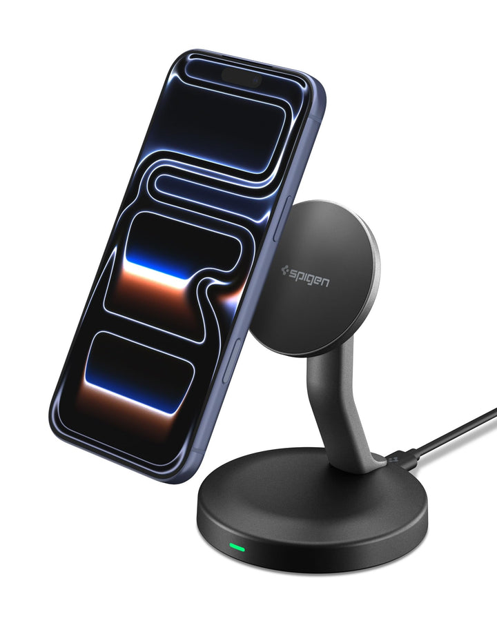 Spigen Essential 15W MagSafe Ladegerät [inkl. 60W USB-C Kabel] Magnetische Kabellose Ladestation für