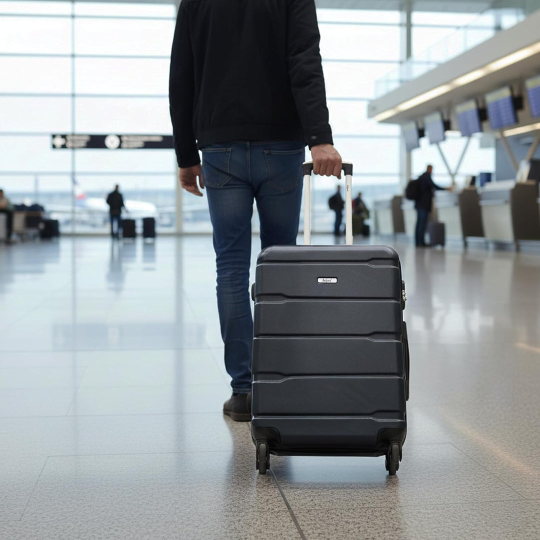 Zelsius Koffer Set 4 Stück, Anthrazit | ABS Hartschalenkoffer mit Zahlenschloss, 4 Rollen und Innen