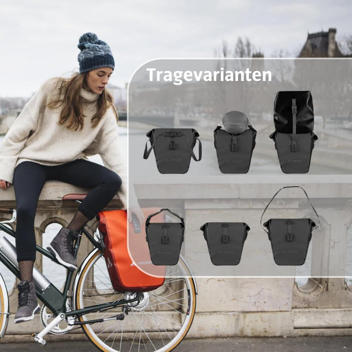 VAUDE Fahrradtasche für Gepäckträger Aqua Back Single 1 x 24 L in 24 l Schwarz, 24 l Schwarz