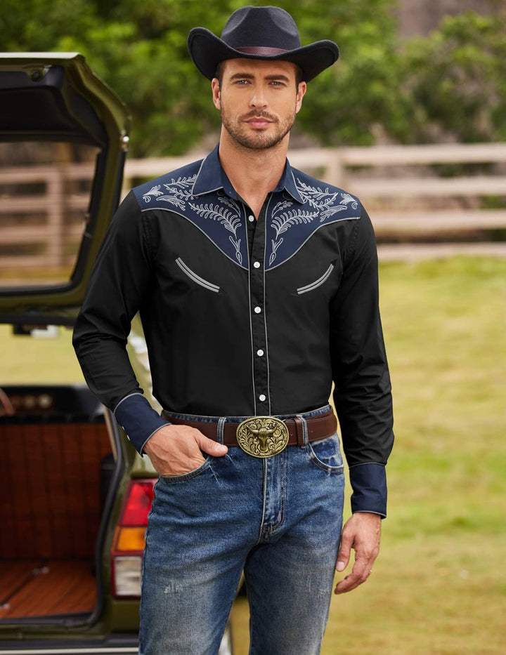 COOFANDY Herren Hemd mit Button-Down-Kragen Gross und kräftig M Baumwolle - Schwarz
