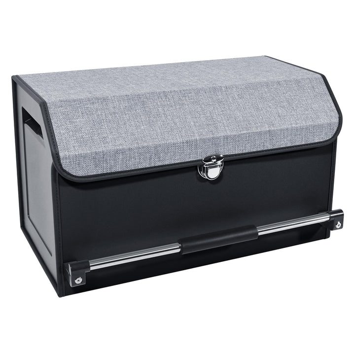Leder Auto Kofferraum Organizer mit Deckel &amp; stabilem Griff | 45L Multifunktionaler Organizer mit Fä