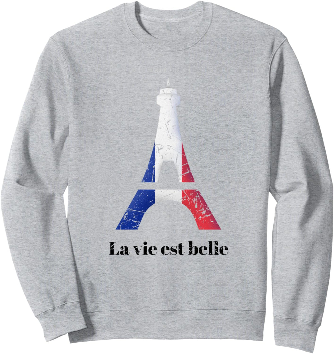 Vintage Paris Frankreich Eiffelturm La vie est belle Sweatshirt