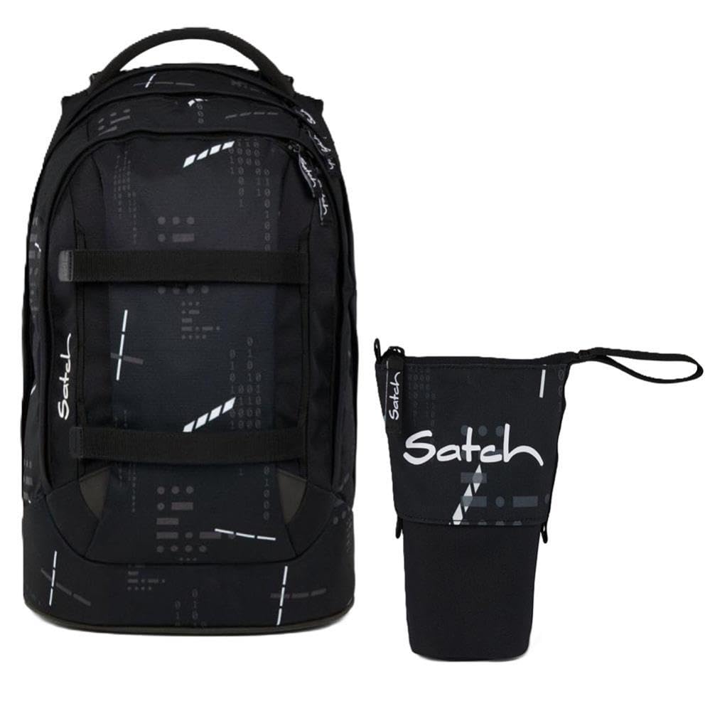 Satch Pack Schulrucksack Set 2tlg. inkl. Pencil Slider (Ninja Matrix), Ninja Matrix