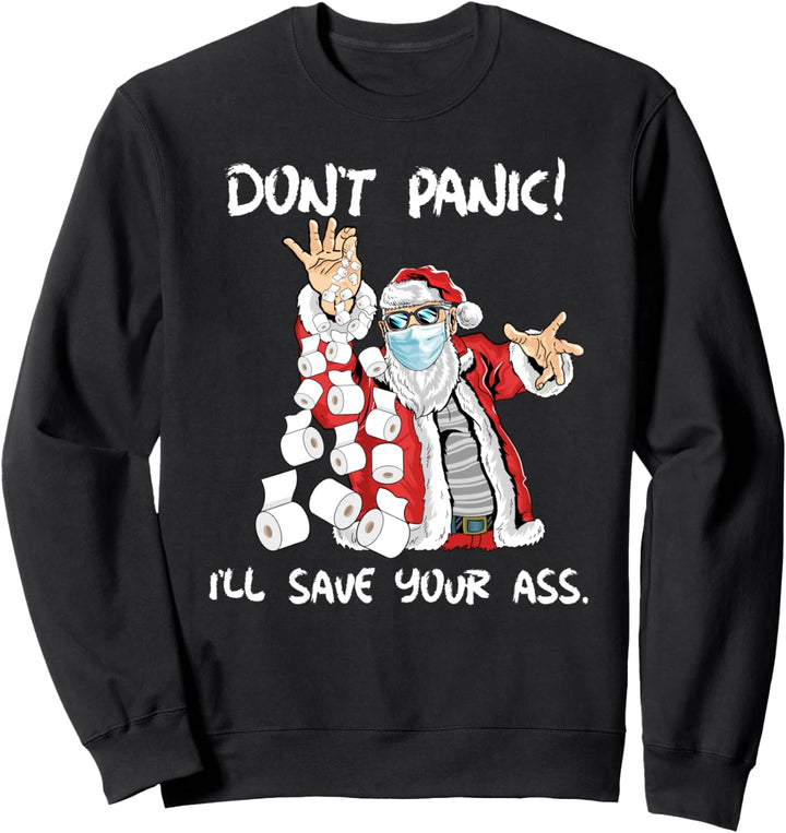 Weihnachtsmann Toilettenpapier Spruch Klopapier Hamsterkäufe Sweatshirt