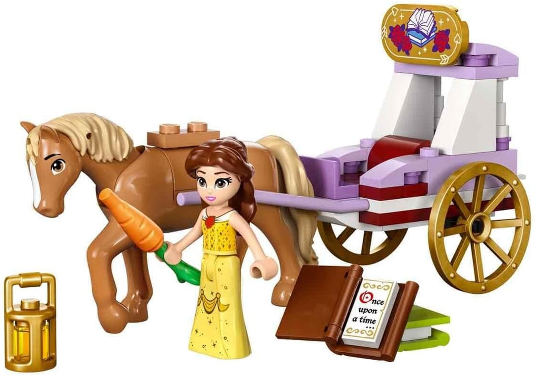 LEGO Disney Princess Belles Pferdekutsche, Prinzessinnen-Set mit Pferde-Spielzeug und Puppe, Kutsche