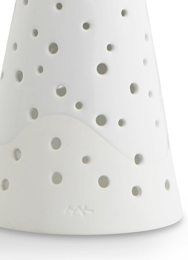 Kähler Teelichthalter hoch H25.5 cm Nobili Sammlerobjekt dänisches Design, Weiss 24,5 cm Schnee Weis