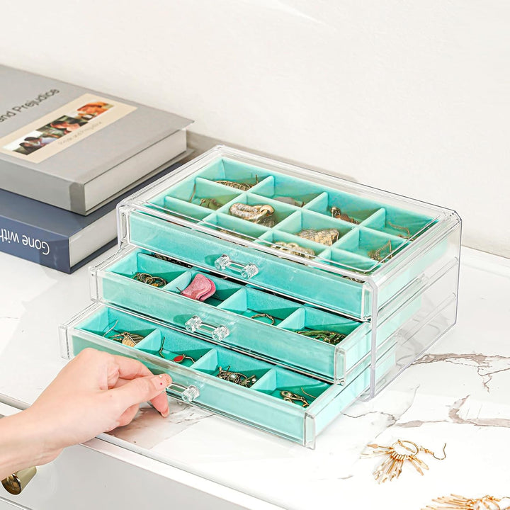 ProCase Acryl Schmuck Organizer Schmuckschatulle für Damen Durchsichtige Schmuckaufbewahrung Schmuck