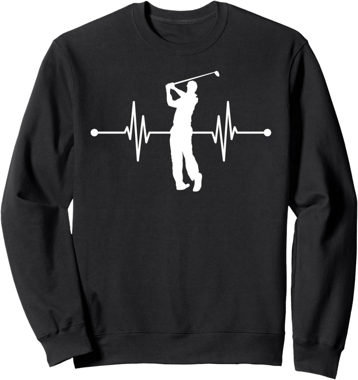 Golfkart Golfplatz Golfspieler Hobby Golfer Herzschlag Golf Sweatshirt