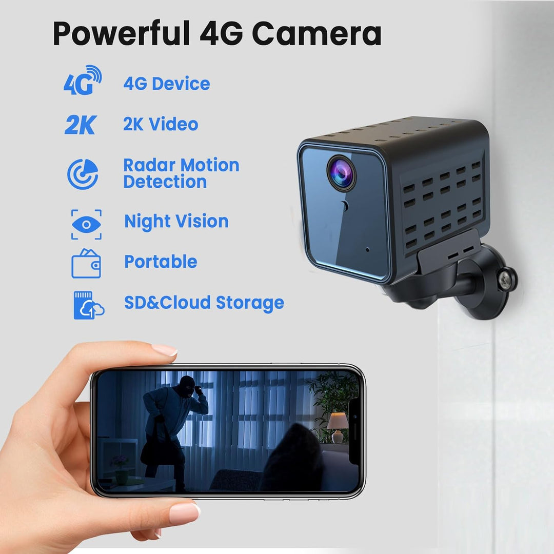 javiscam Mini Kamera,Kamera Überwachung aussen,4G Überwachungskamera, 2K Akku Überwachung Innen,Live
