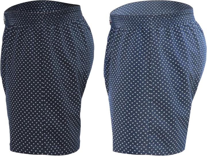 Sesto Senso Schlafanzughose Herren Kurz Baumwolle Pyjamahose 1er 2er Pack 4XL 2er Pack Anker - Dunke