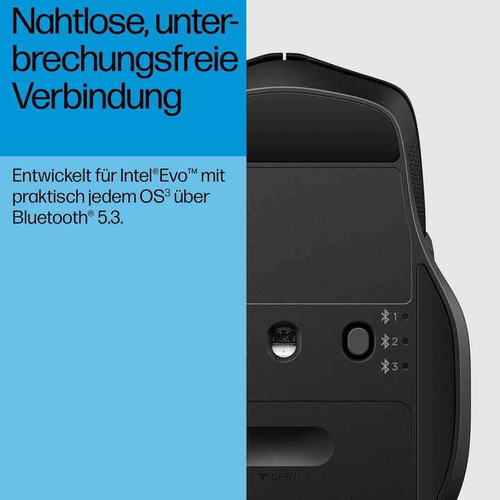 HP 480 Komfort-Maus, Bluetooth 5.3-Verbindung, optischer Sensor mit 4000 DPI, 6 programmierbare Tast