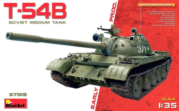 Mini Art 37019 1:35 T-54B Frühe Pro. Sov. Mit. Panzer-originalgetreue Nachbildung, Modellbau, Plasti