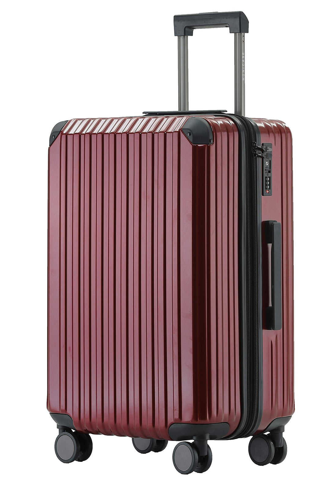 M816 TSA-Schloss Koffer Reisekoffer Trolley Kofferset Hardschale Boardcase (Weinrot, Mittler Koffer)