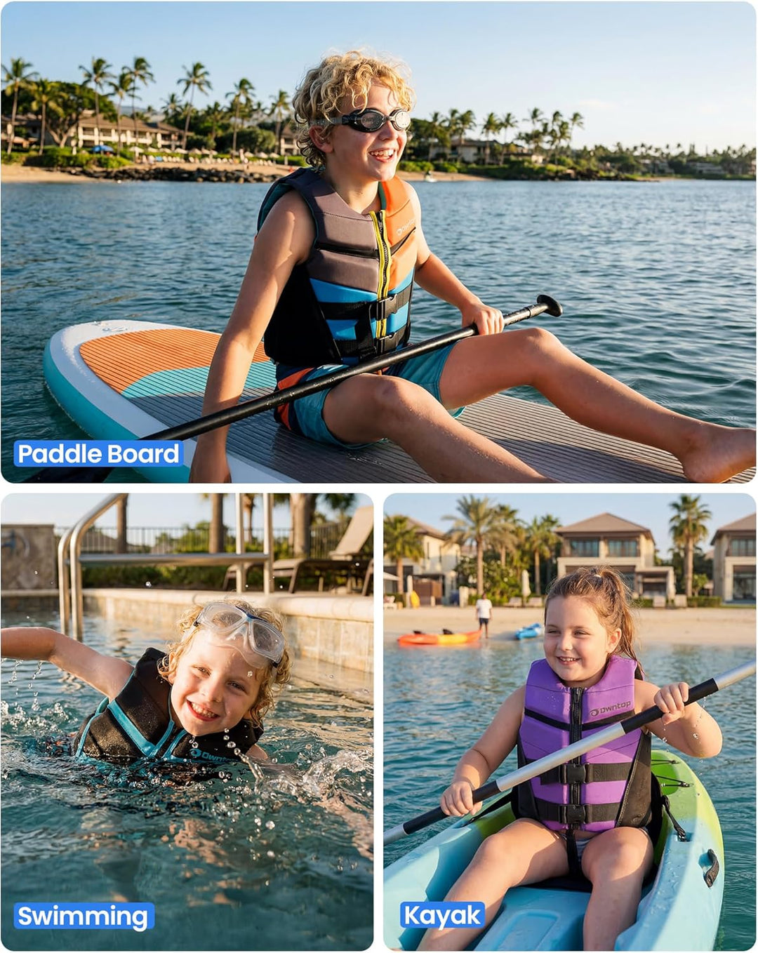 Owntop Schwimmhilfe für Jugend Kinder, verstellbare Auftriebsweste Unisex, Schwimmweste mit Sicherhe