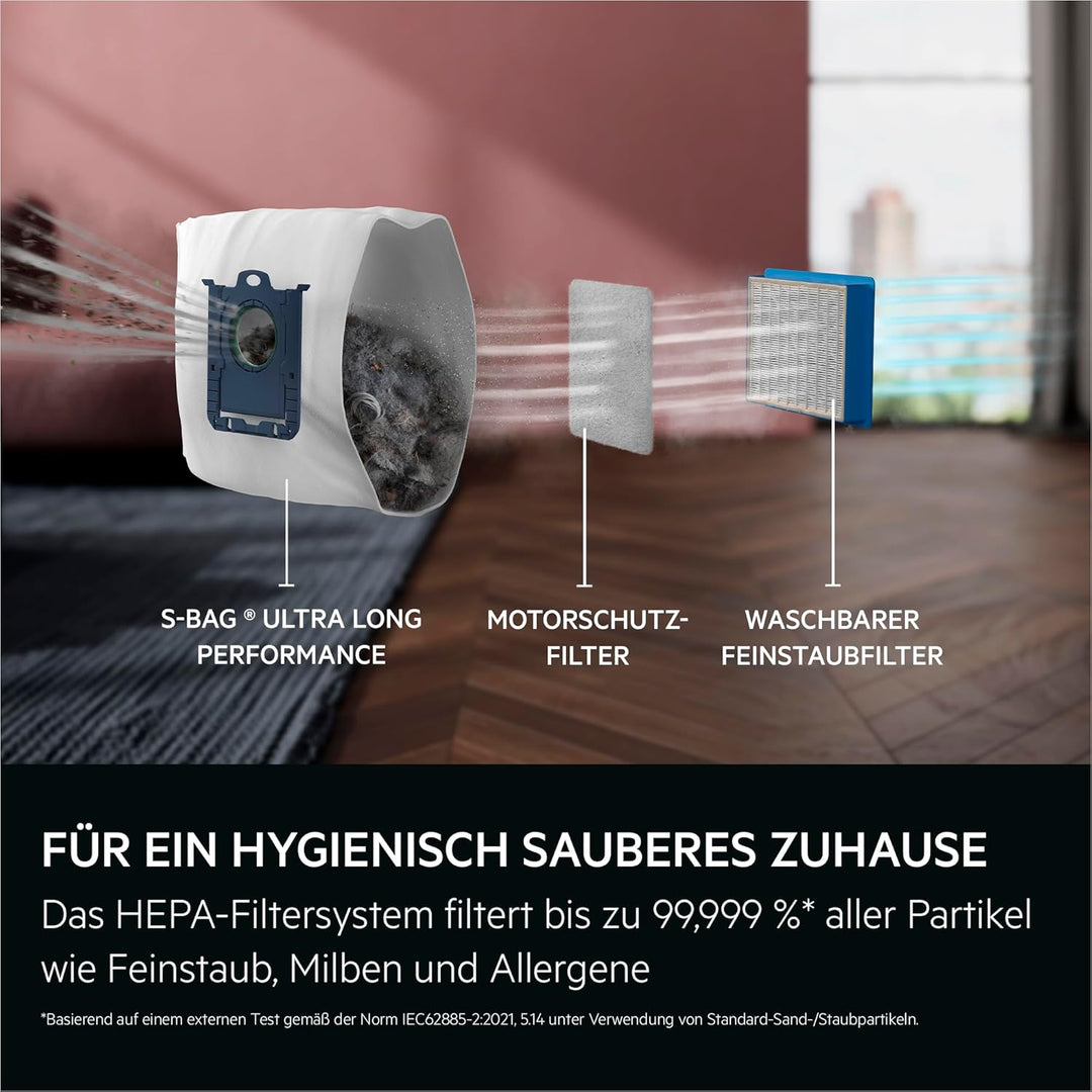AEG Staubsauger mit Beutel, Leise 69 dB, HEPA‑Filter für Hygienisch Saubere Luft, 5 L Staubbeutel, M