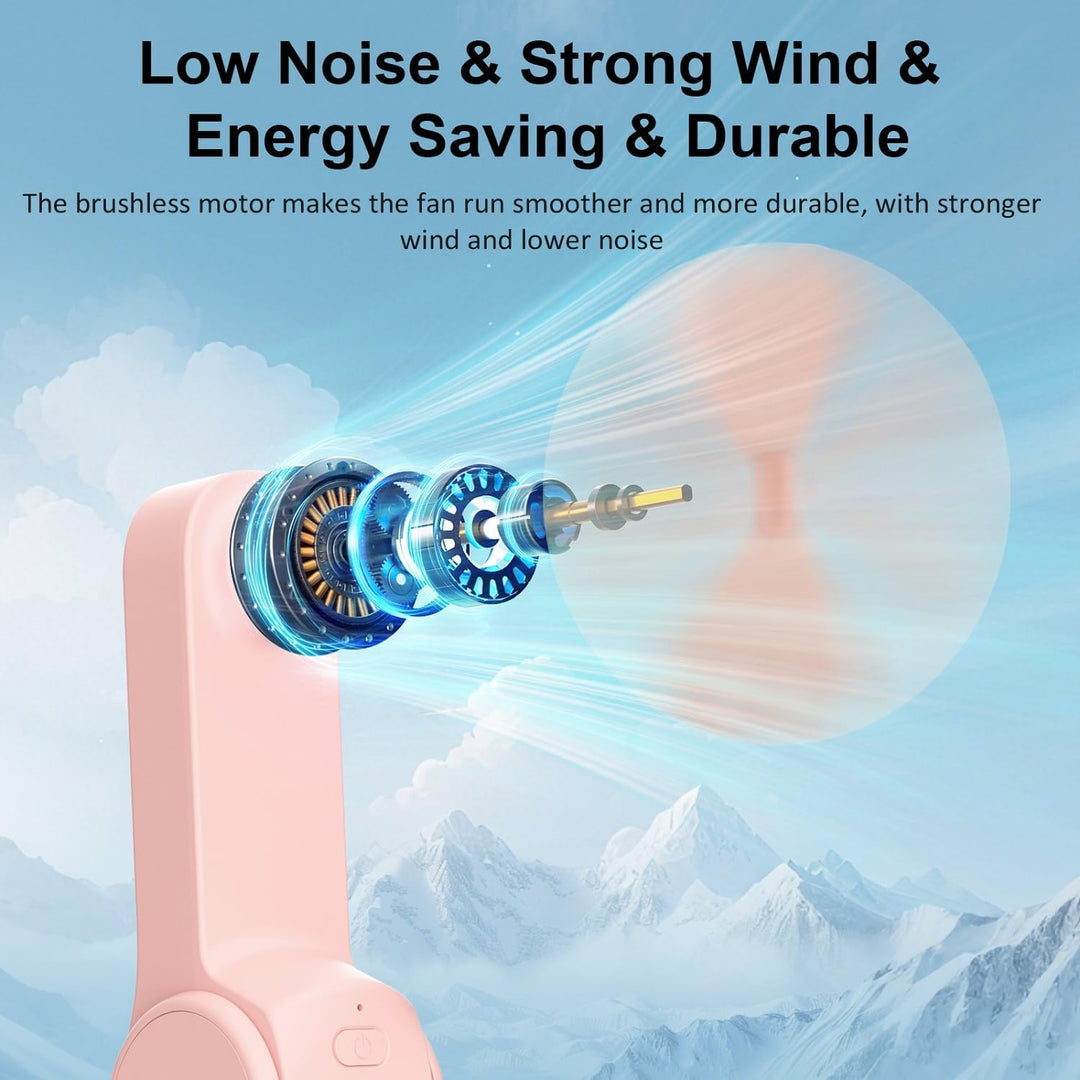 JATEKA Handventilator, Mini Ventilator mit 2500 mAh Powerbank USB Akku Aufladbar, Batteriebetrieben