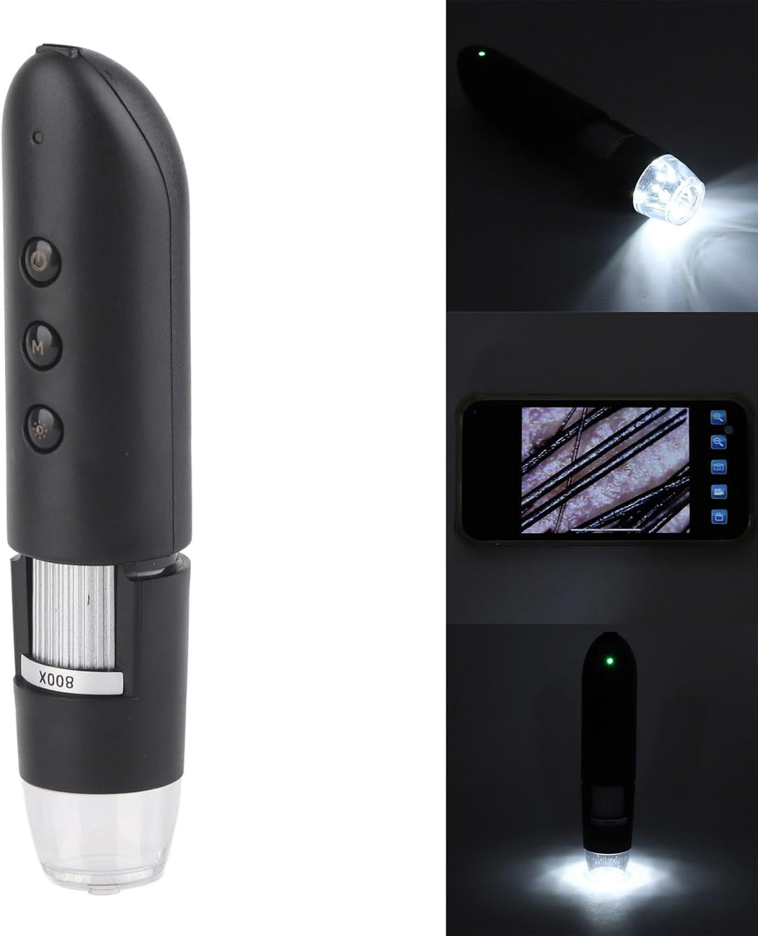 Handheld Digitalmikroskop, Kopfhautkamera 800 -fache Vergrösserung mit LED -Licht -Kopfhautanalysema