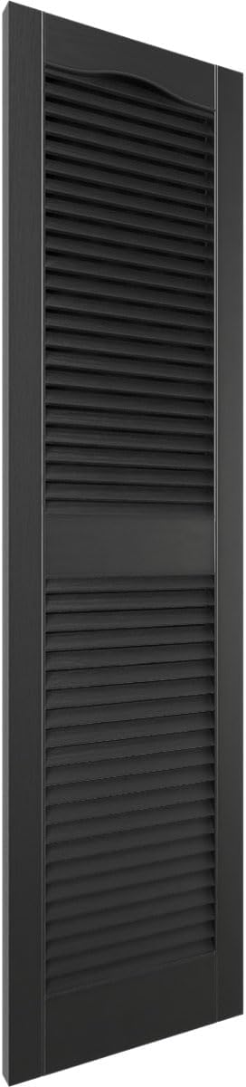 Ekena Millwork Lifetime Vinyl LL1S14X03900BL Standard Cathedral Top Center Mullion, Open Louver Viny