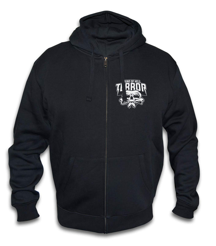 KNOW-MORE-STYLEZ Gabber Sweatjacke Terror Sound of Hell mit Kapuze XS Schwarz, XS Schwarz