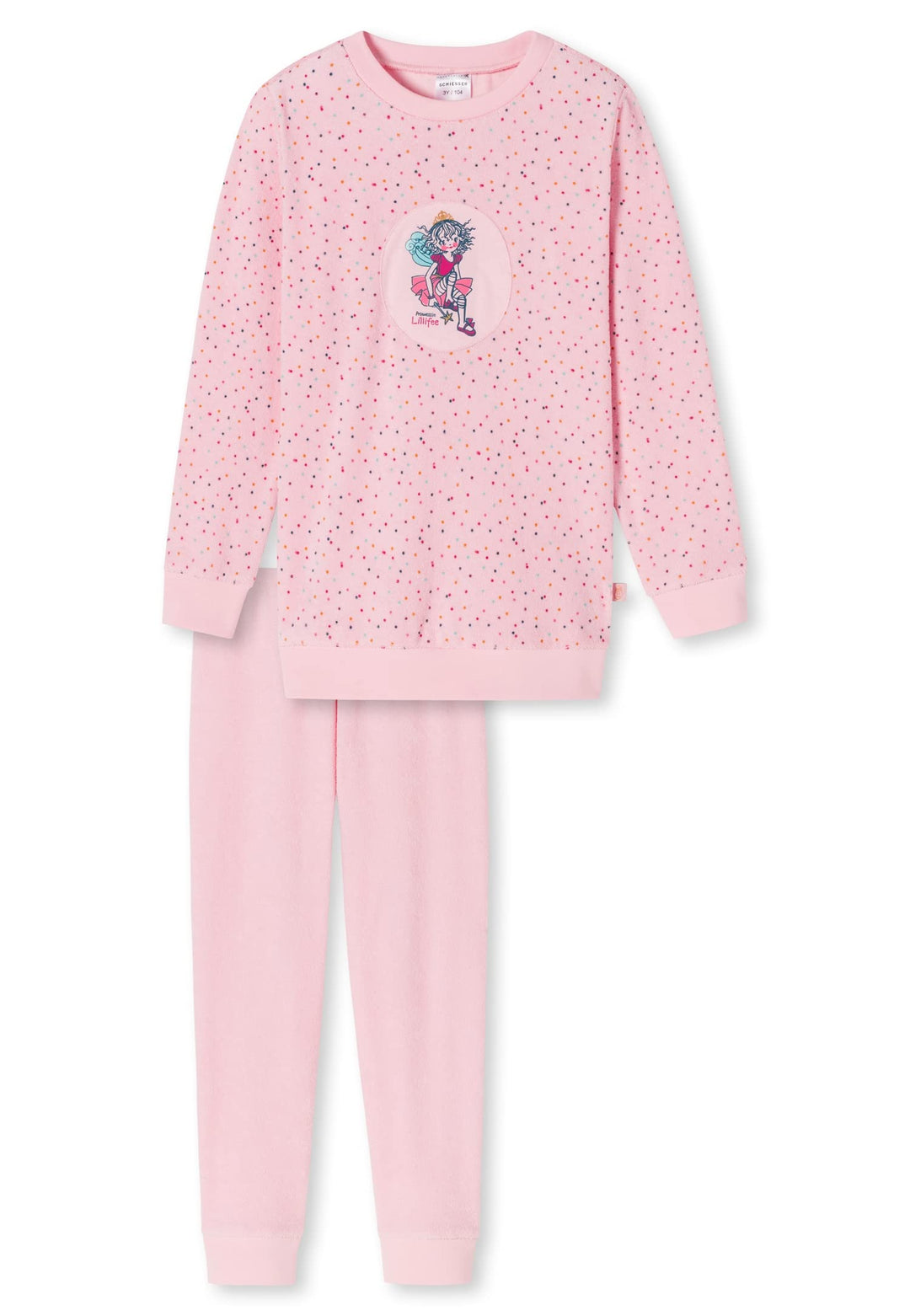 Schiesser Mädchen Schlafanzug lang – Einhorn, Sterne, Dots, Waldmotive und Hexen, Altrosa (rosa), 12