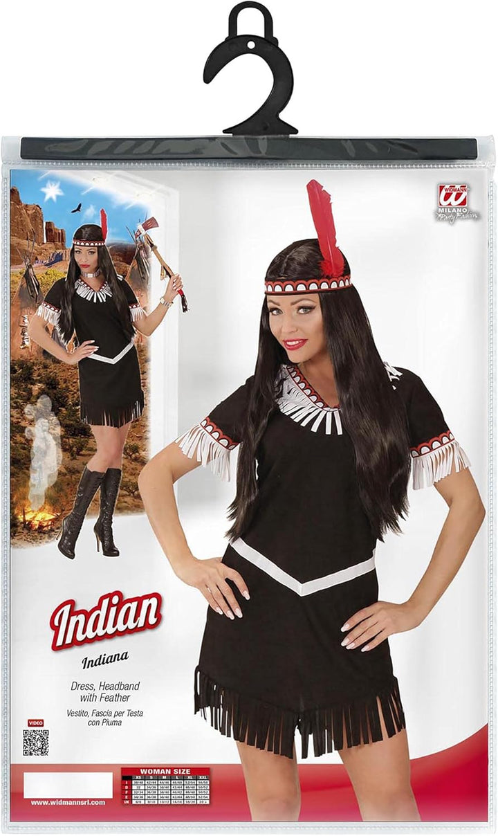 WIDMANN MILANO PARTY FASHION W Kostüm Indianerin, Kleid, Squaw, Wilder Westen, Häuptlingstochter, Fa