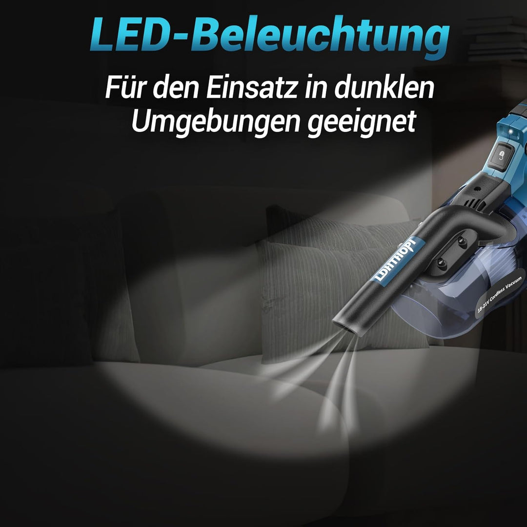 LDHTHOPI Akku Staubsauger für Makita 18V,20000 Pa Starke Saugleistung,1,28 kg Leichter Staubsauger m