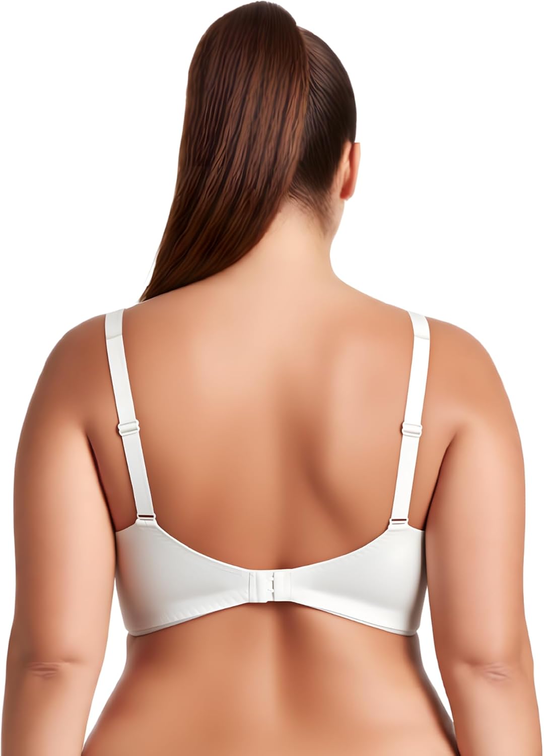 Curve Muse Damen Übergrösse Minimizer Bügel-BH mit Stickspitze - 2er Pack 75D Schwarz, Buttermilch(2